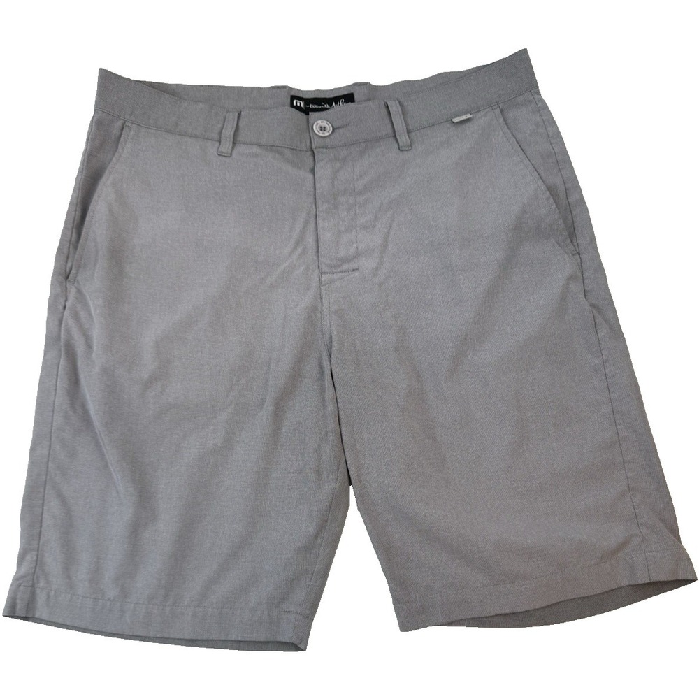 Travis Mathew‎ Golf Performance Shorts Mens 34 Grey Polyester Spandex Blend